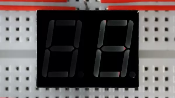 2x LED 7-segment display RED, common cathode