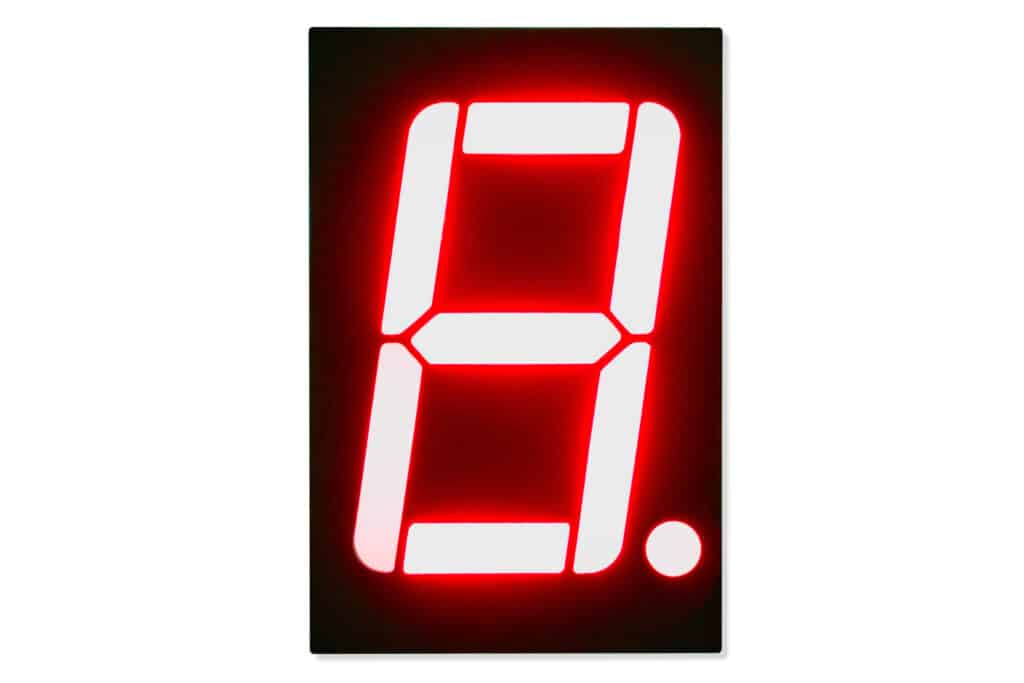 1x LED 7-segment display RED, common cathode-Components