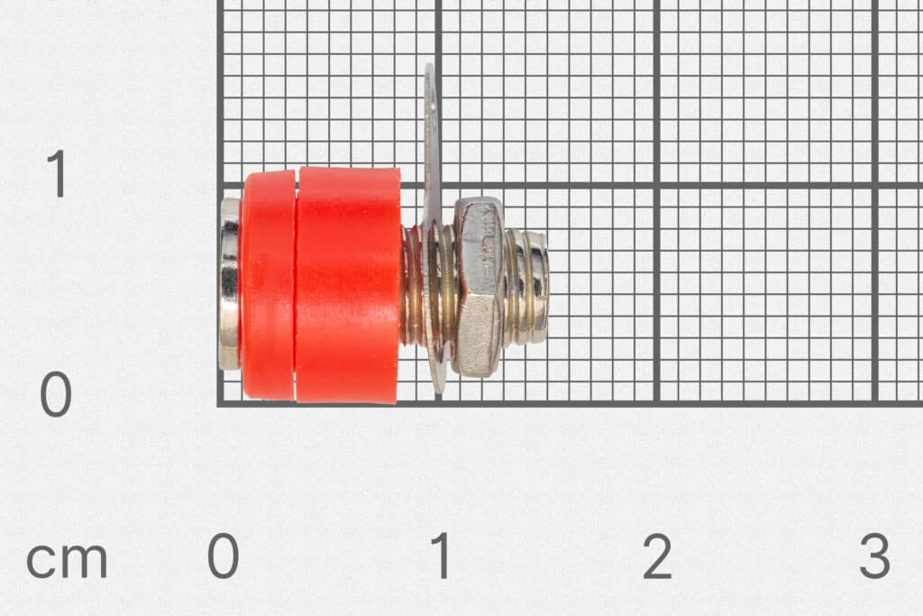 Banana connector, 4mm, female, red
