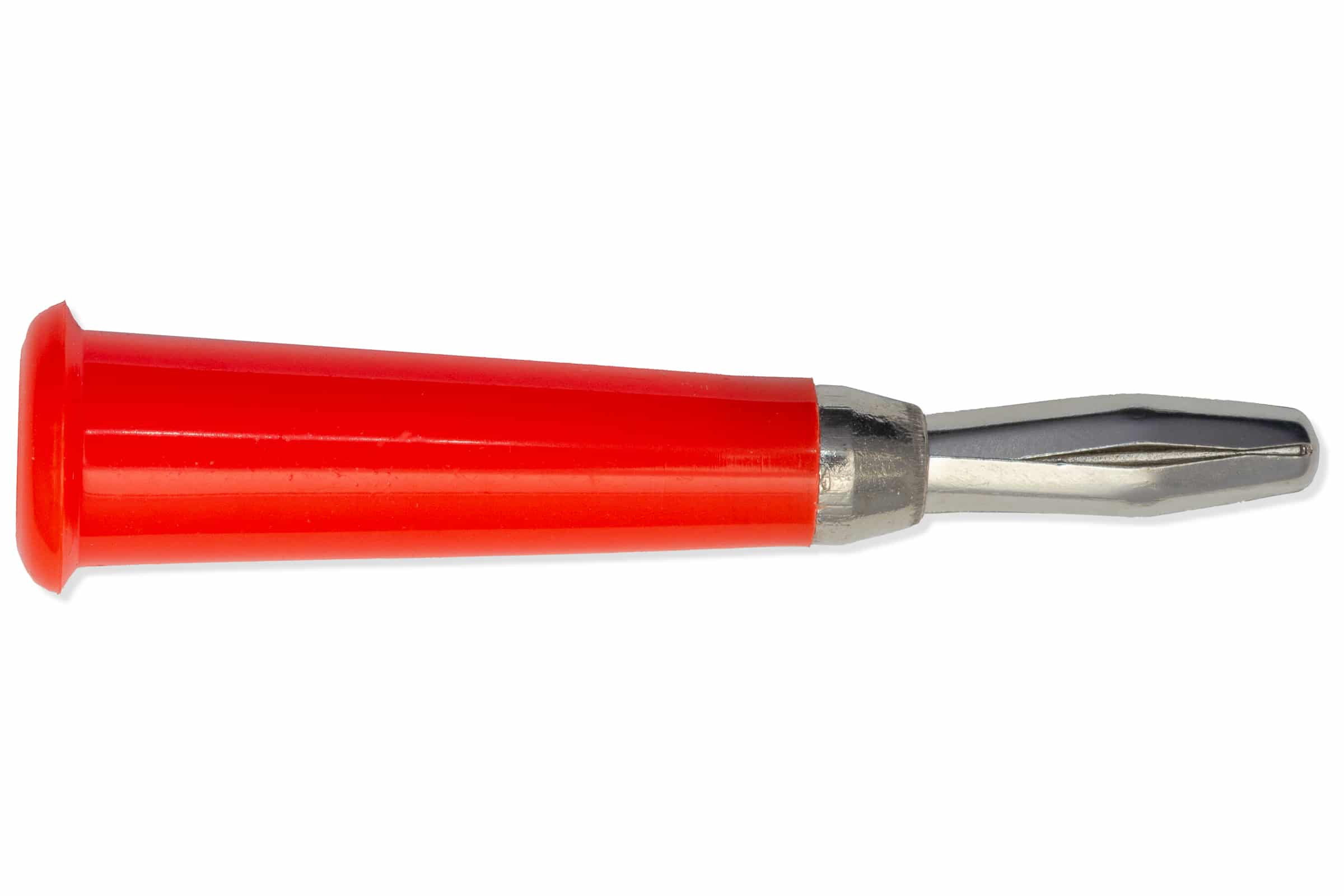 Banana connector, 4mm, male, red