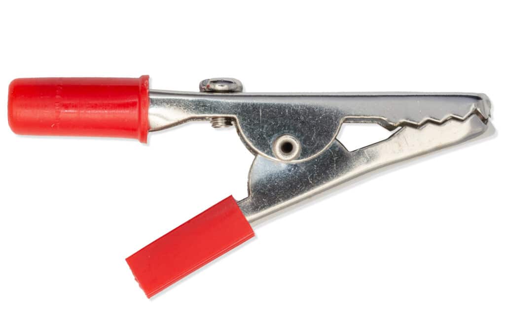 Alligator clips, large, red-Lab connectors
