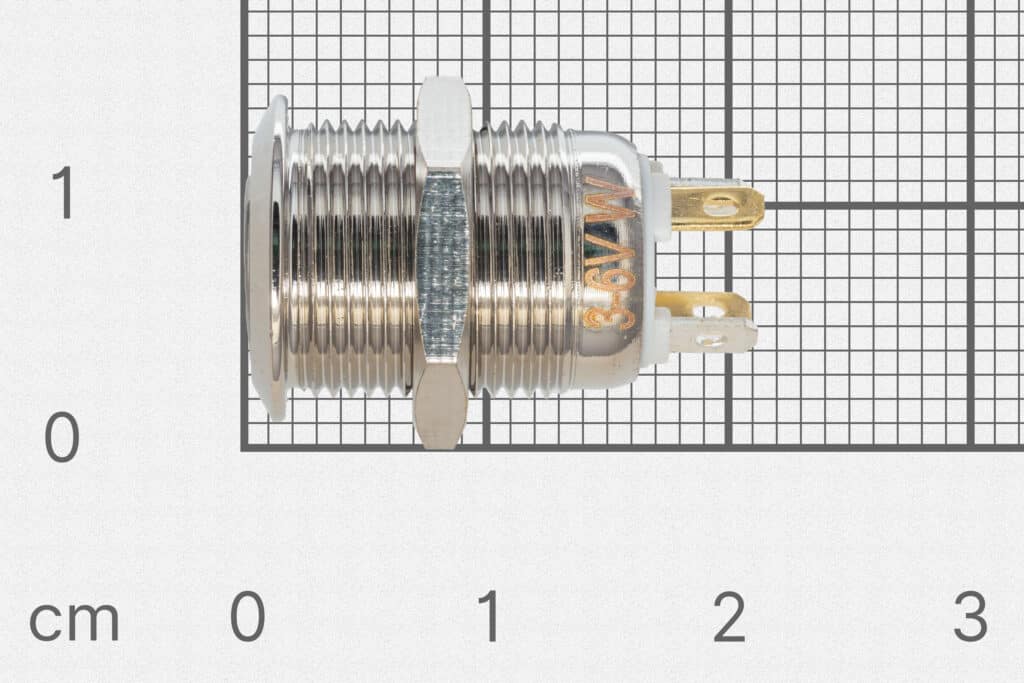 Panel pushbutton, 12mm, white lighting