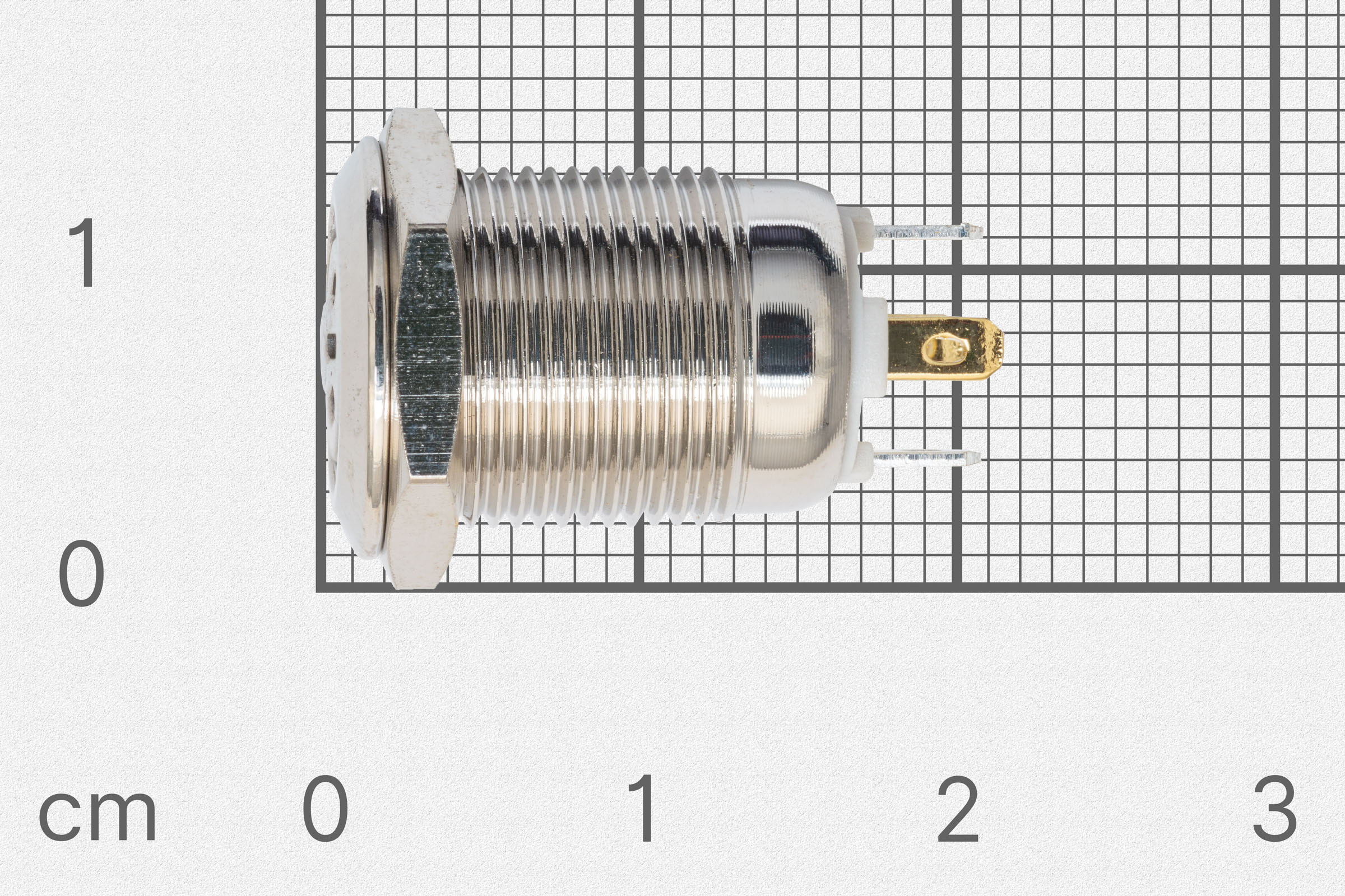 Panel pushbutton, 12mm, green lighting