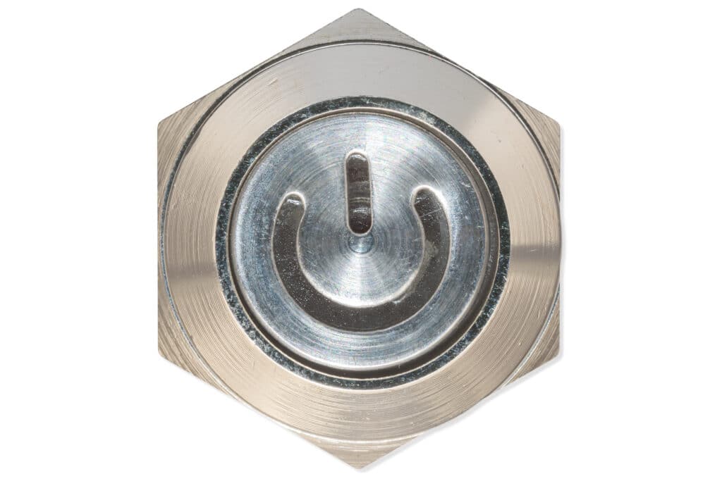 Panel pushbutton, 12mm, red lighting