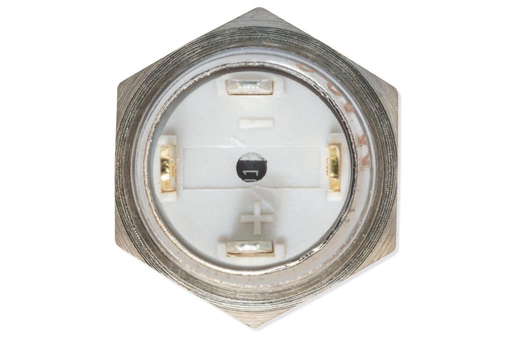 Panel pushbutton, 12mm, white lighting