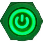 Einbautaste, 12mm, grüne Hintergrundbeleuchtung&nbsp;