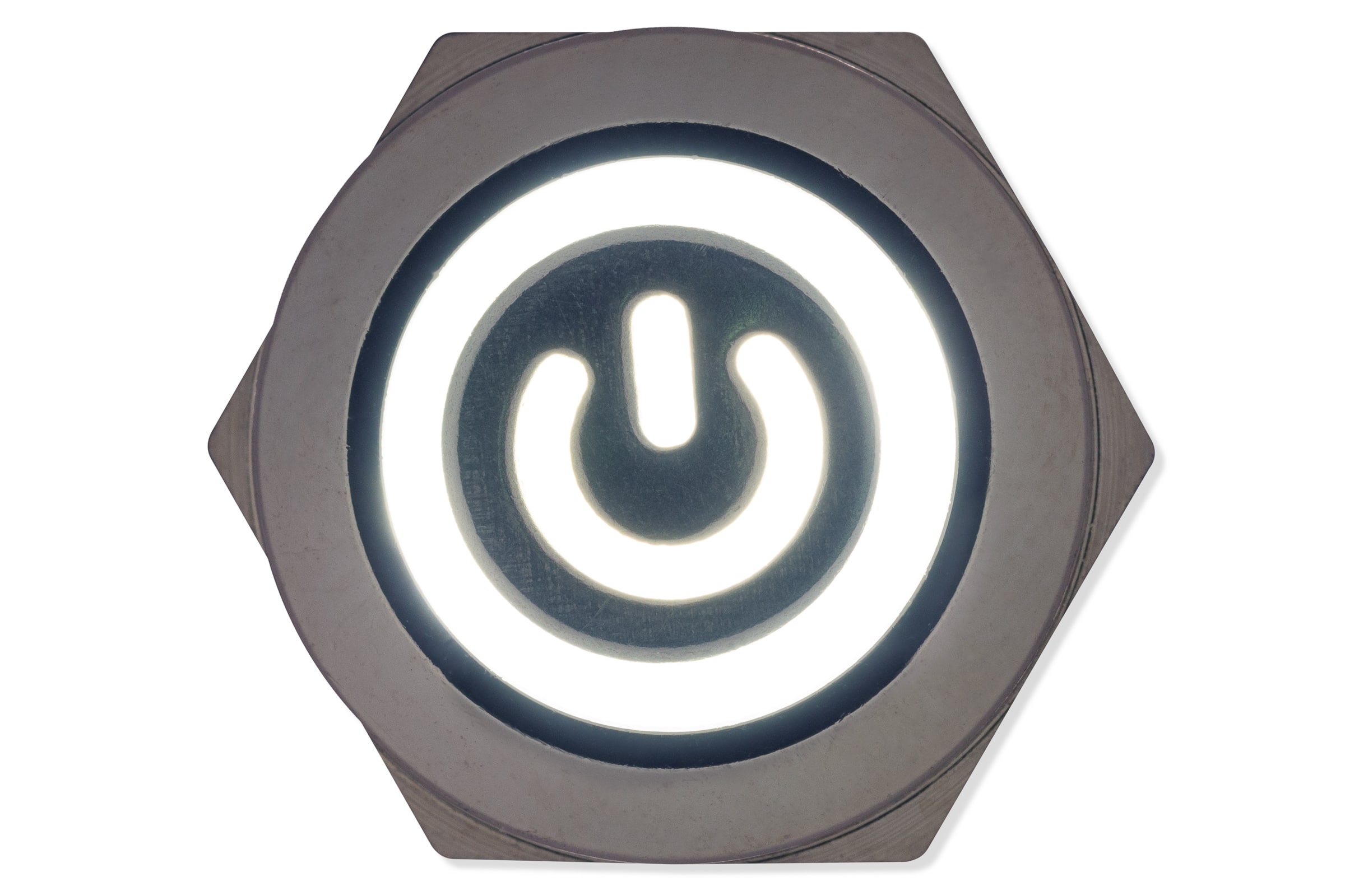 Panel pushbutton, 12mm, white lighting