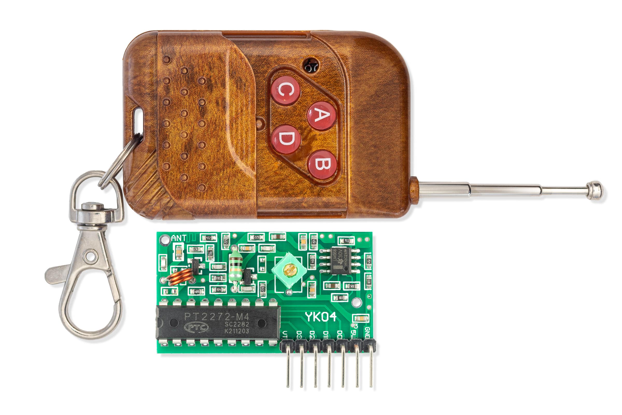 433MHz 4-channel receiver + remote controller