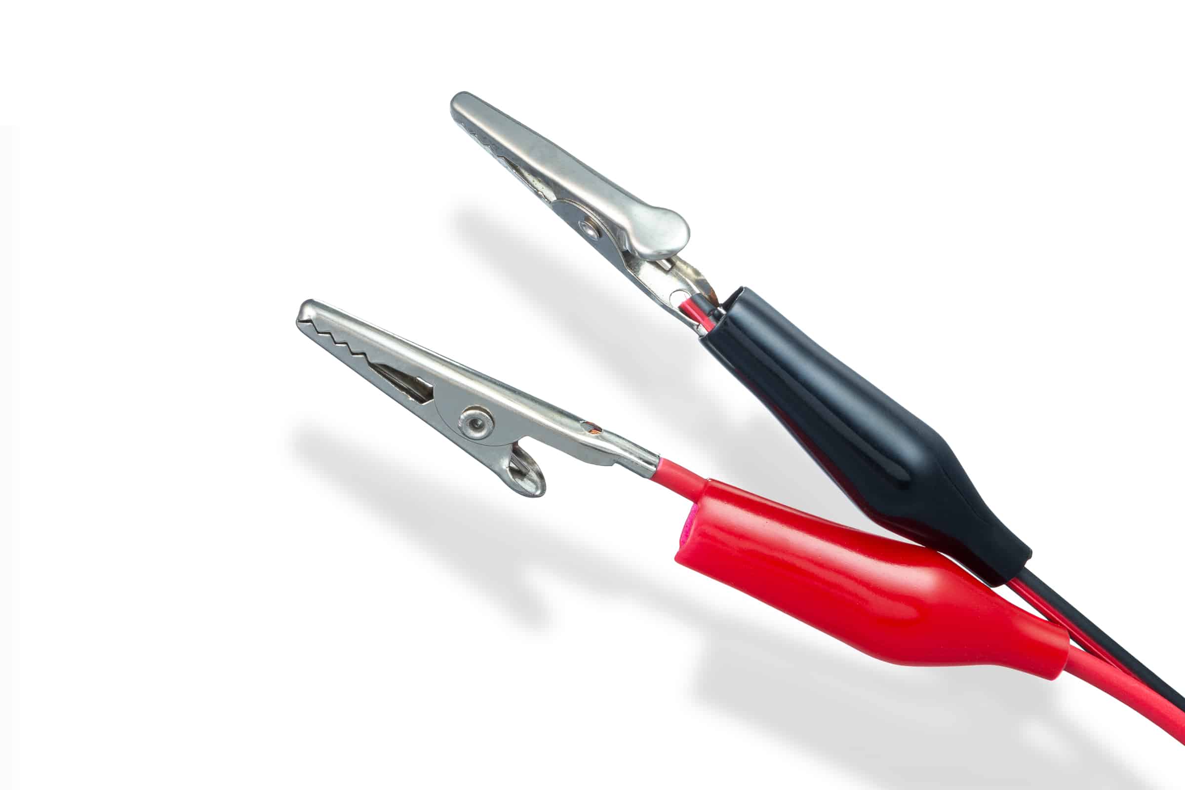 2x schwarzer und roter Krokodilkabel-Kabel