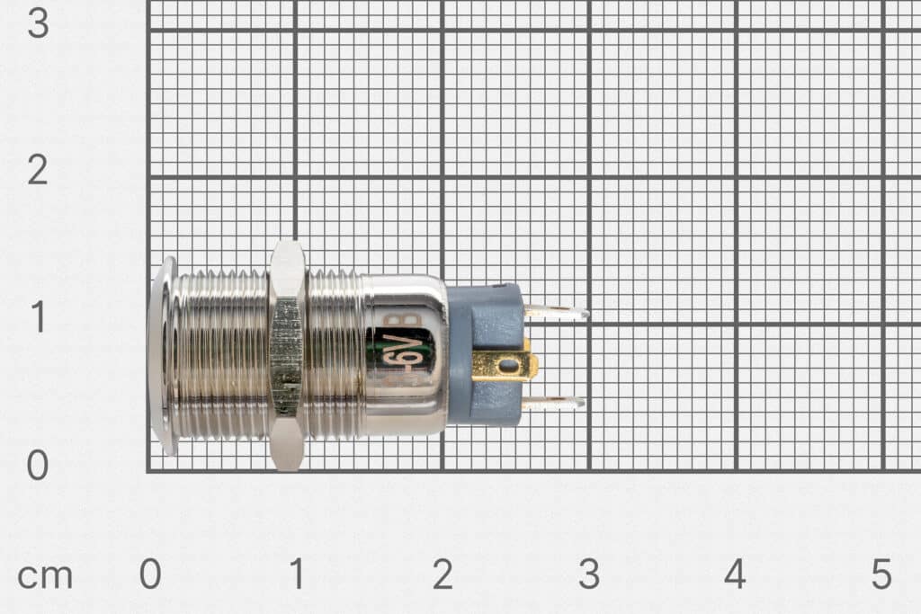 Einbauschalter, 12mm, blaue Beleuchtung-Components