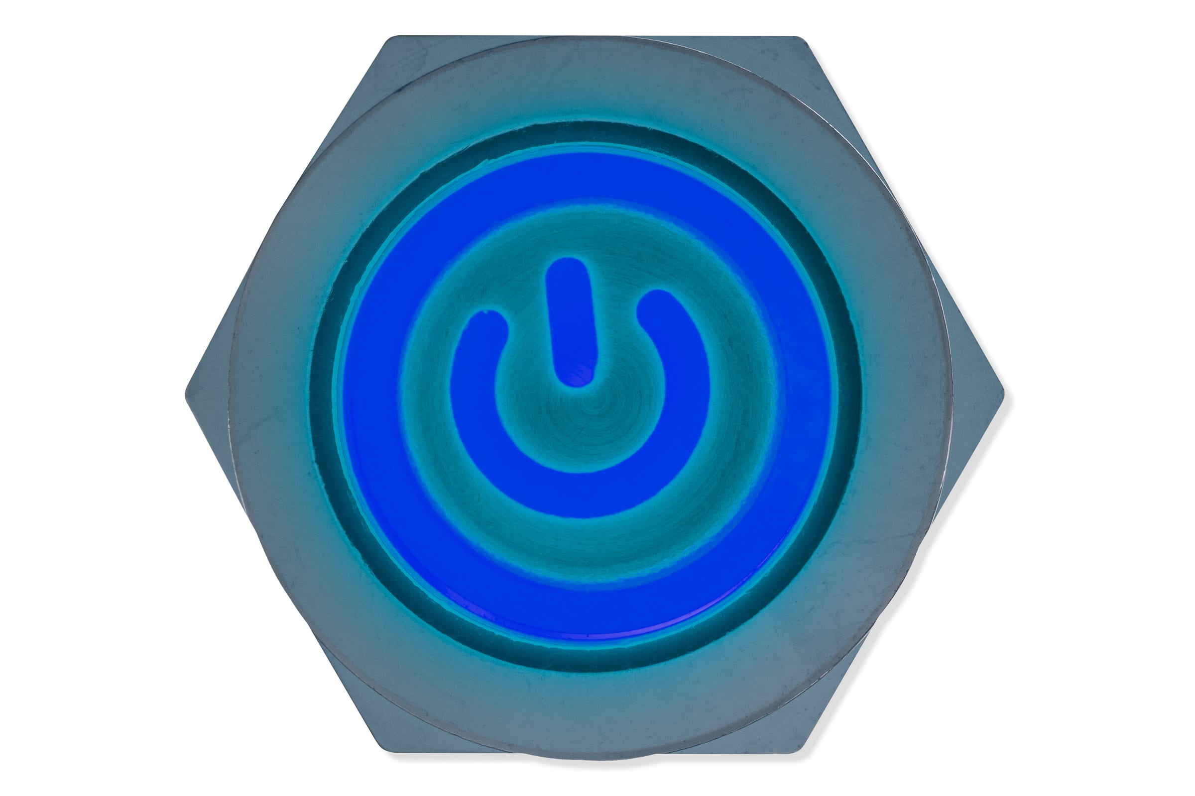 Panel switch, 12mm, blue lighting