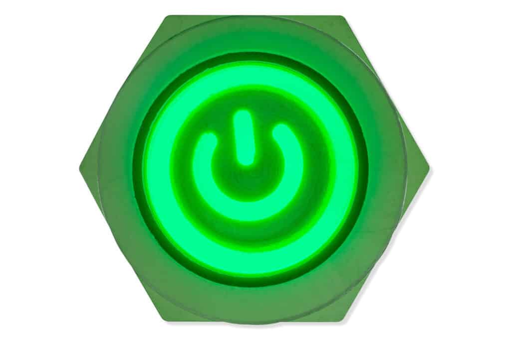 Einbauschalter, 12mm, grüne Beleuchtung-Components