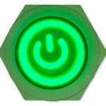 Einbauschalter, 12mm, grüne Beleuchtung&nbsp;