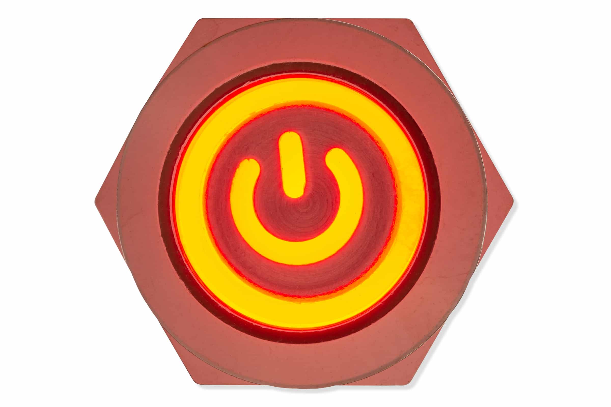 Panel switch, 12mm, red lighting