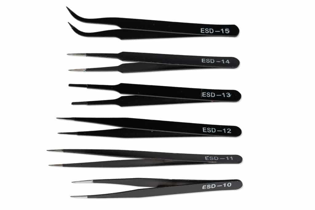 ESD tweezers set for electronics