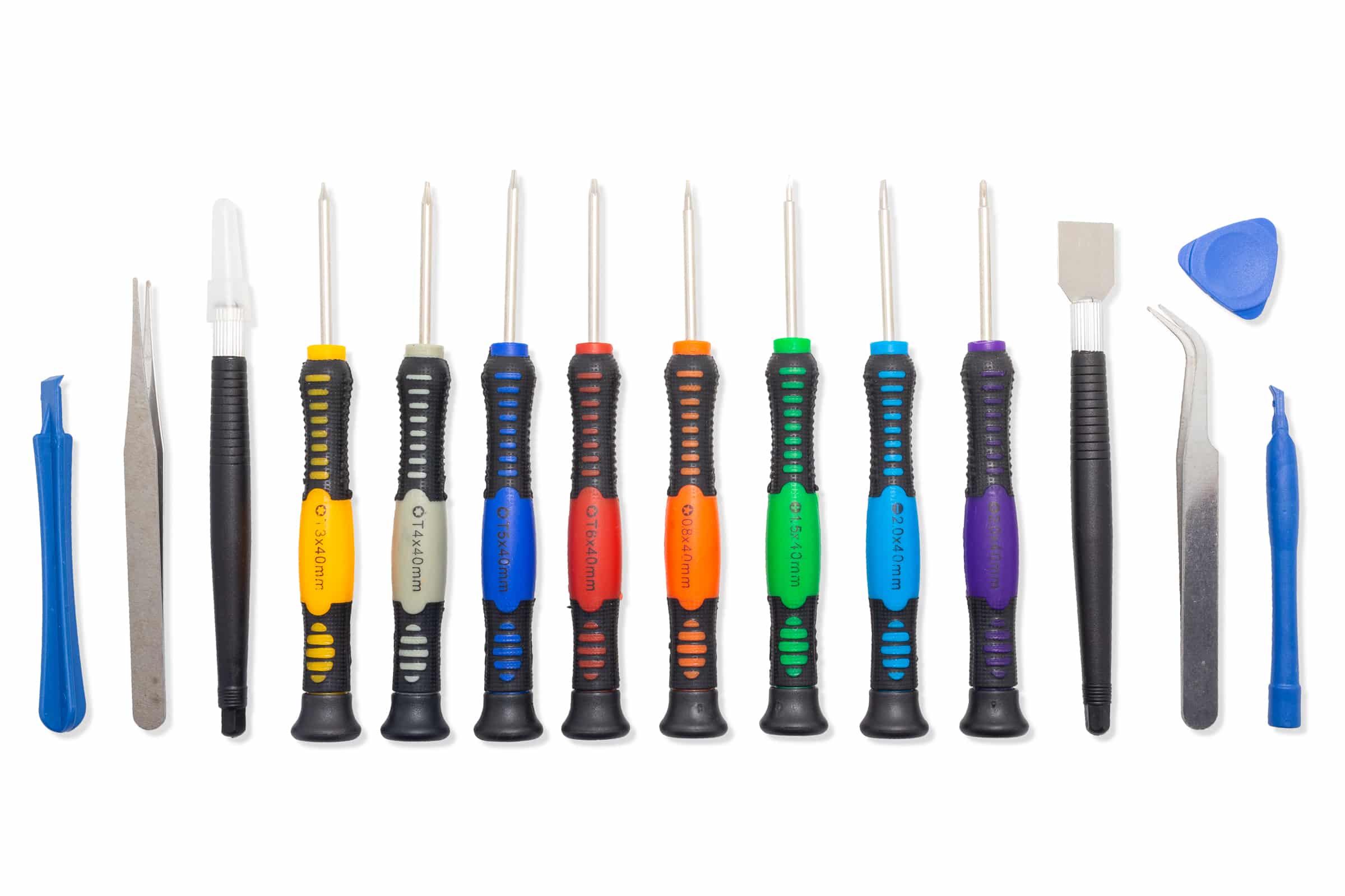 Set of screwdrivers and accessories for electronics