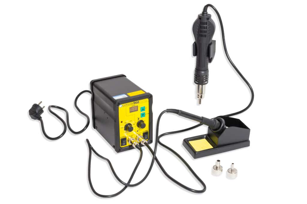 Lötstation mit Heißluft-Lötkolben und Lötstation