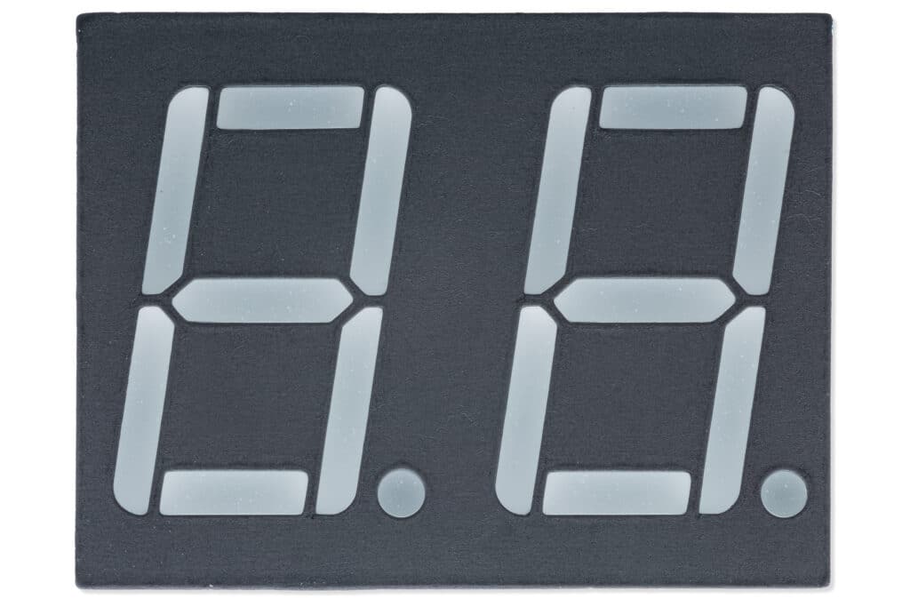 2x LED weiße 7-Segment-Anzeige, gemeinsame Kathode-7-Segment-Anzeige