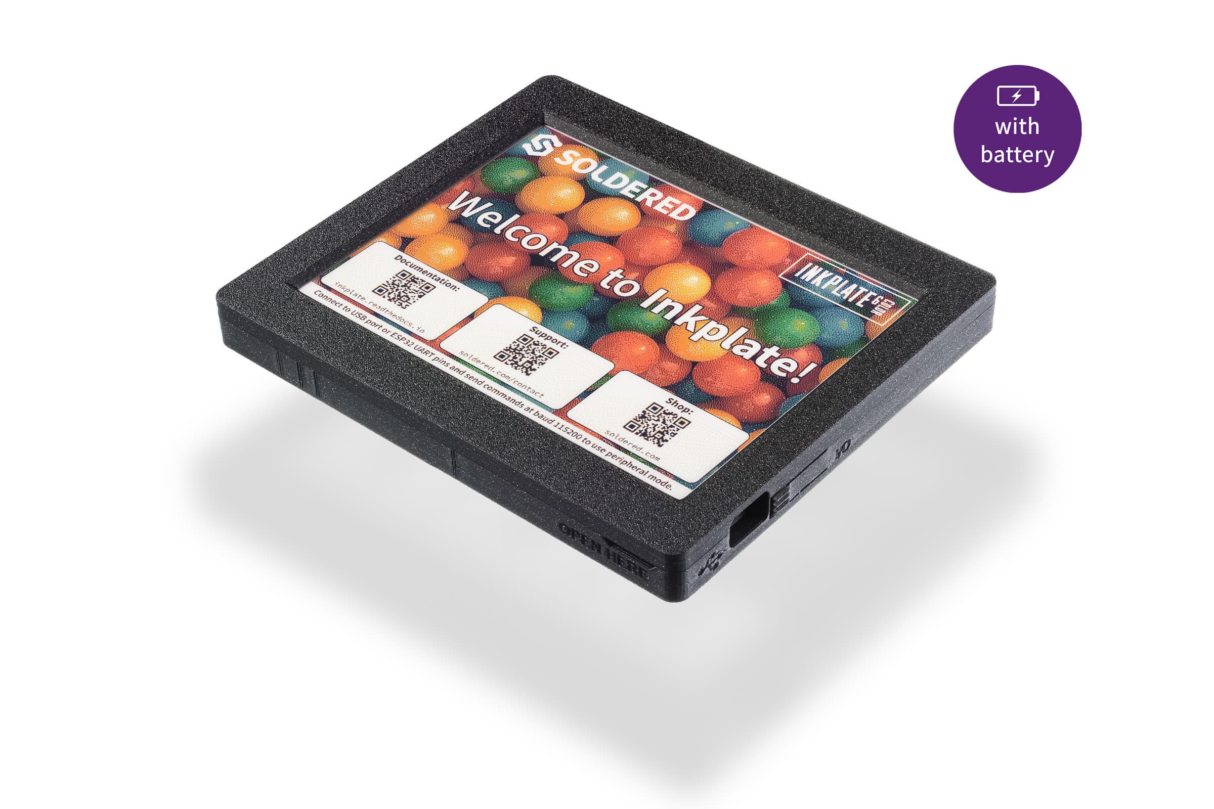 Soldered Inkplate 6COLOR with enclosure and battery - color e-paper board-4" - 7"