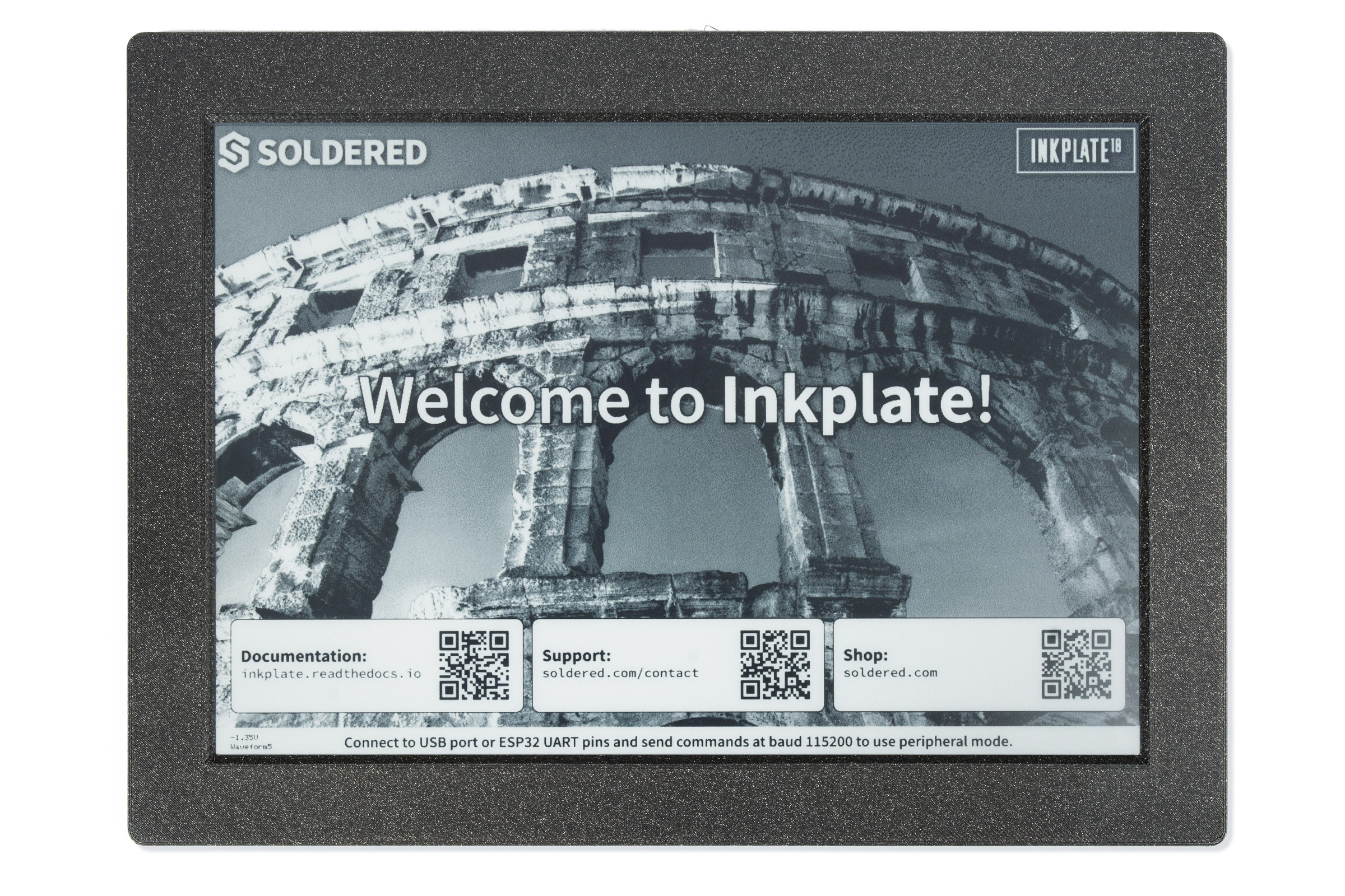 Soldered Inkplate 10 - 9.7" e-paper board with enclosure and battery-7" i veći