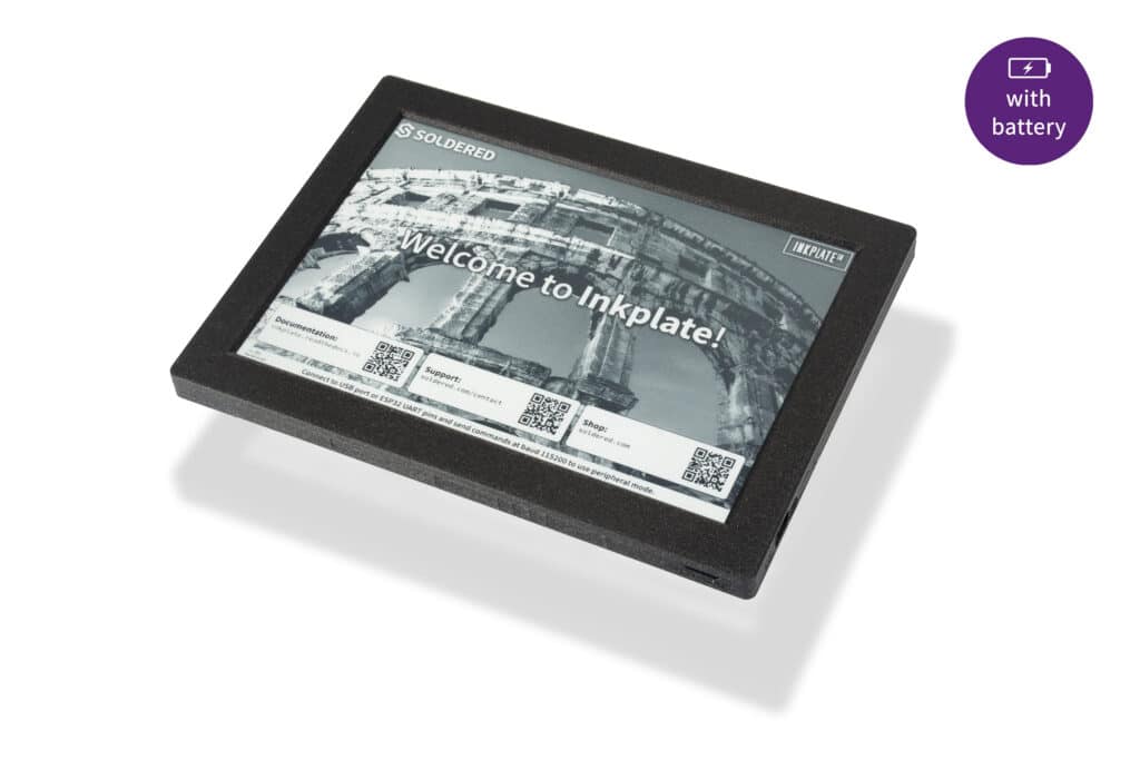 Soldered Inkplate 10 - 9.7" e-paper board with enclosure and battery-7" and larger