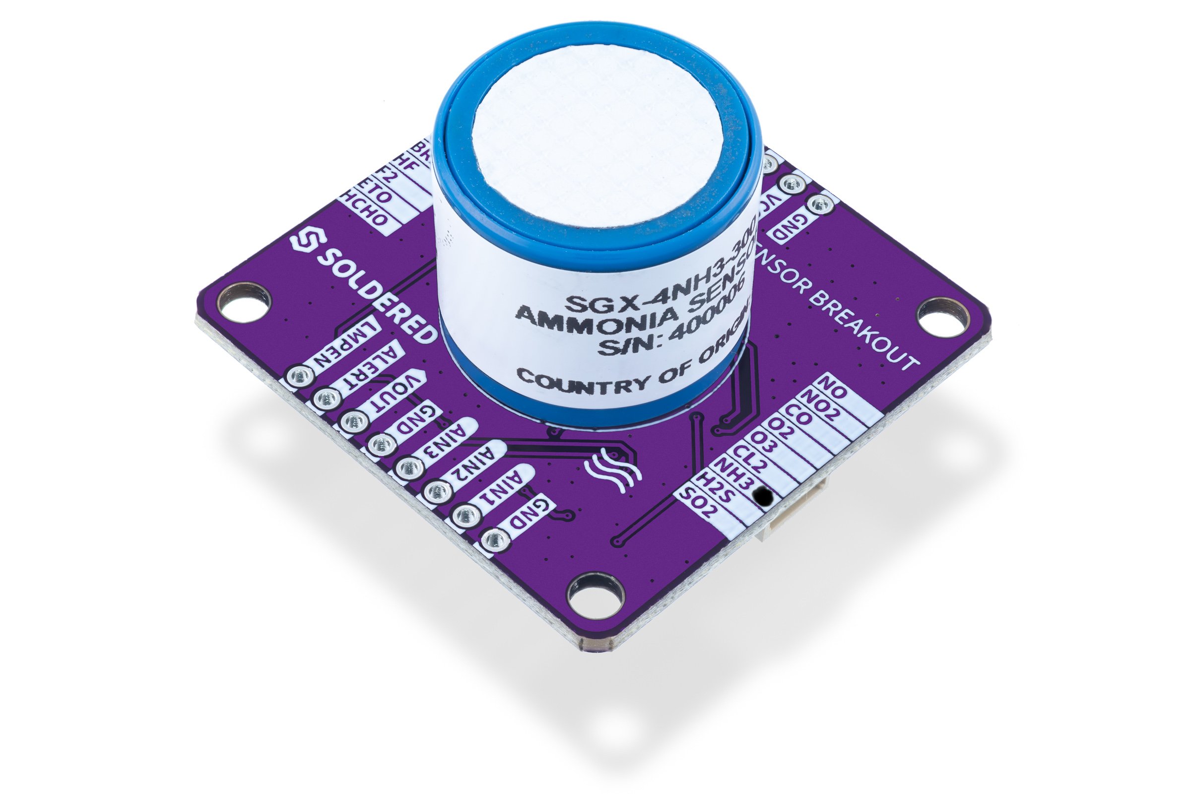 [UMIROVLJEN]  Elektrokemijski NH3 plinski senzor visoke preciznosti, breakout