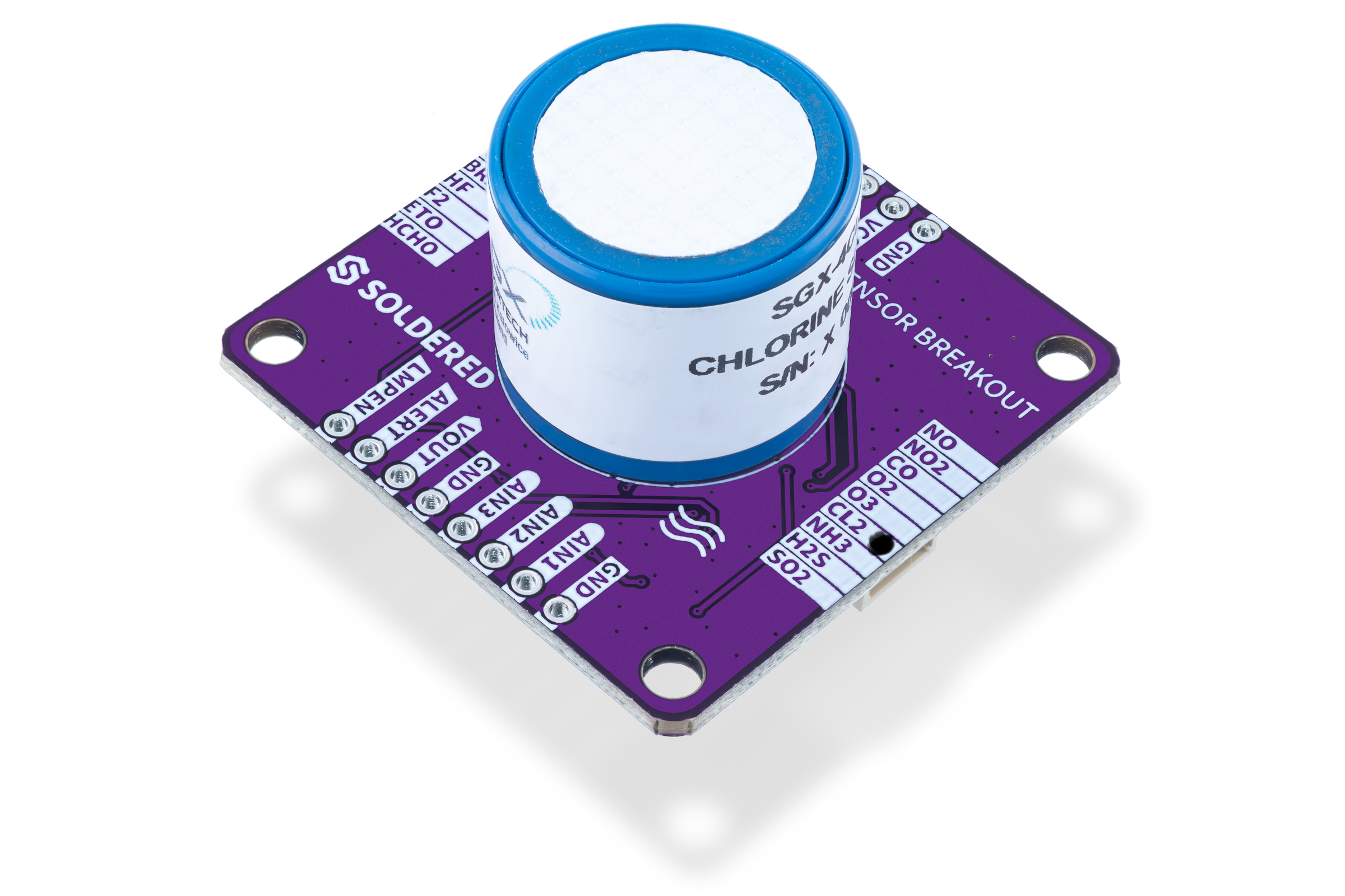 High precision electrochemical Cl₂ gas sensor breakout